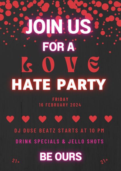 Love Hate Party | Jimmy G's Cigar Bar Carson City | Nevada Events